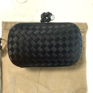 Bottega Veneta Black Intrecciato Clutch